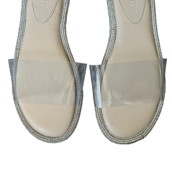 Schutz - Alcina Clear Strap Rhinestone Sandals Sz 8.5 - Picture 3 of 11